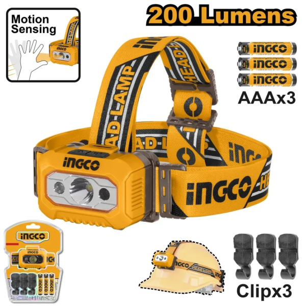 Налобный светодиодный фонарь INGCO HHL013AAA8