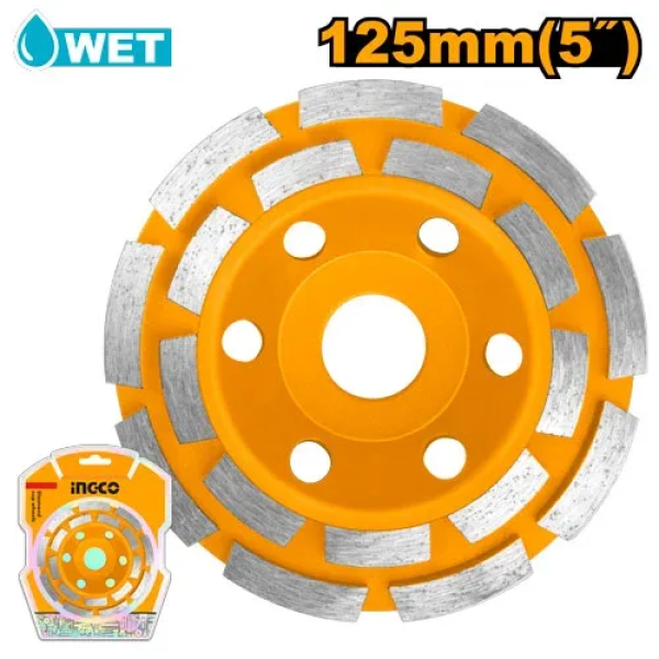 Aлмазный диск чашечный 115*22.22mm INGCO CGW021151 Aлмазный диск чашечный 115*22.22mm INGCO CGW021151