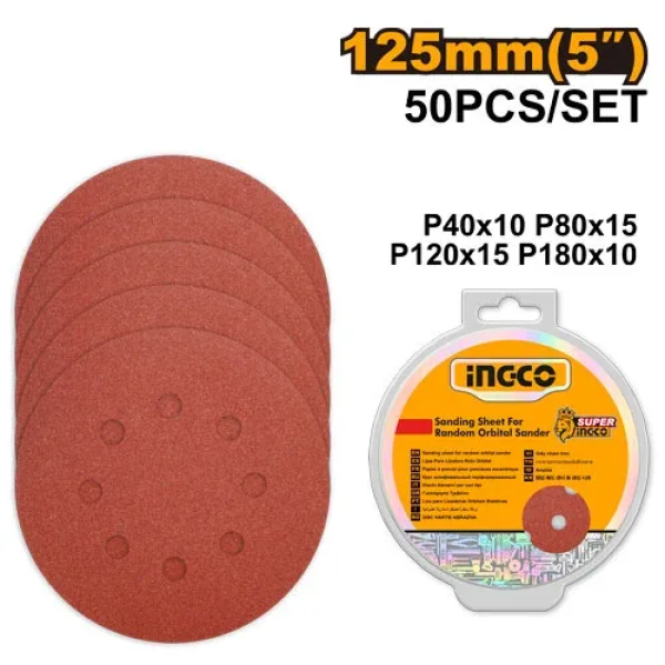 Комплект абразивной бумаги INGCO AKRS125050