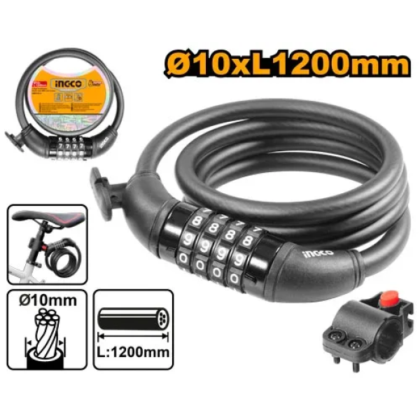 Велосипедный замок с кодом INGCO DBK21012
