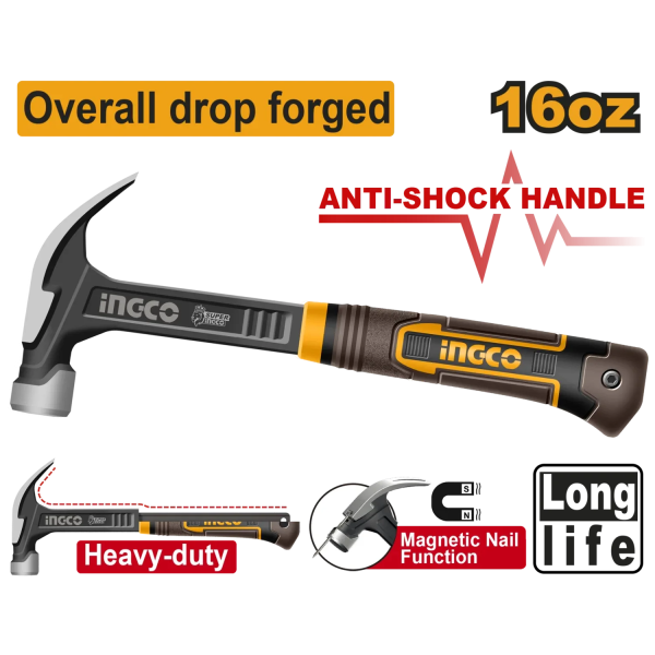 Молоток-гвоздодер INGCO HCH81016 Молоток-гвоздодер INGCO HCH81016