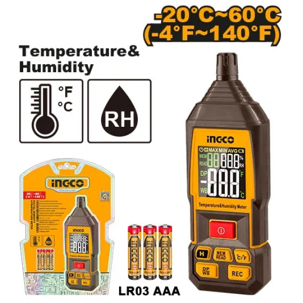 Цифровой термогигрометр INDUSTRIAL INGCO HETHT031 Цифровой термогигрометр INDUSTRIAL INGCO HETHT031