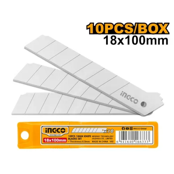 Набор лезвий 18*100мм 10шт. INGCO HKNSB112 Набор лезвий 18*100мм 10шт. INGCO HKNSB112