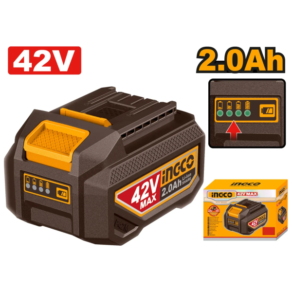 Аккумулятор Li-Ion 2.0 Ah 42В INGCO FBLI42201 Аккумулятор Li-Ion 2.0 Ah 42В INGCO FBLI42201