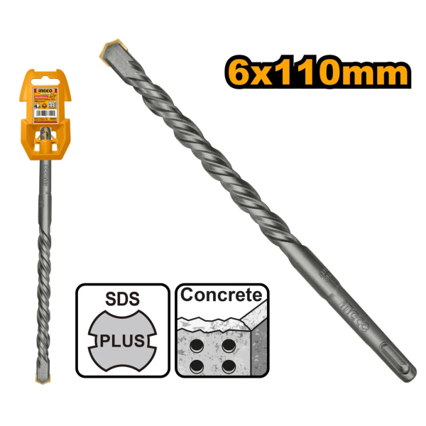 Сверло по бетонy 6x110mm SDS-Plus INGCO DBH1210601