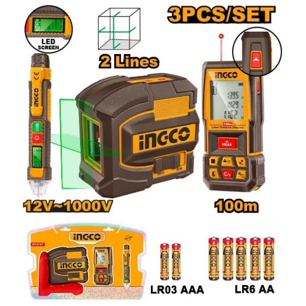 Набор инструментов 3шт INGCO COS250908 Набор инструментов 3шт INGCO COS250908