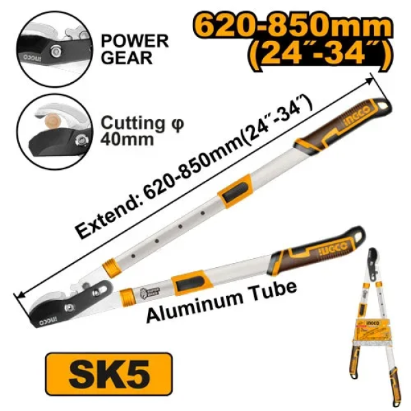 Телескопический секатор cадовый 850mm INGCO HLTA7608