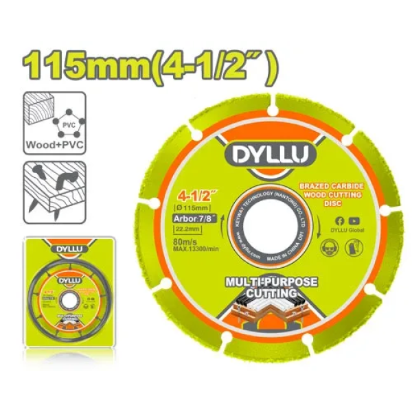 Disc pentru lemn cu carbură brazată 115mm DYLLU DTCD1K45