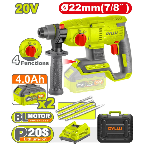 Ciocan rotopercutor SDS+ 2J 2*4Ah/20V DYLLU DTLM15225