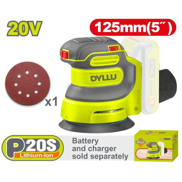 Mașină de șlefuit compatibilă cu acumulator 20V DYLLU DTRAP5030