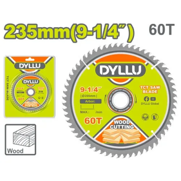 Disc pentru lemn 235mm 60T DYLLU DTTC1K08 Disc pentru lemn 235mm 60T DYLLU DTTC1K08