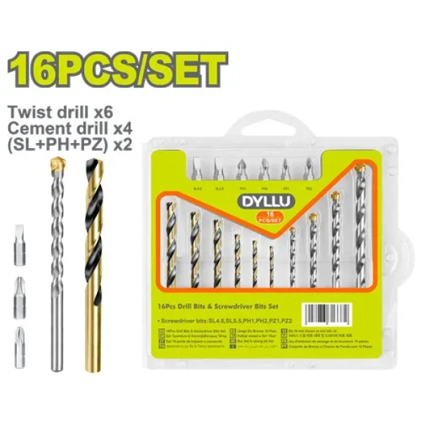 Set biti si burghii 16buc DYLLU DTMJ4165