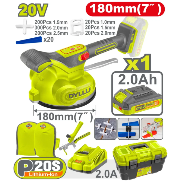 Виброприсоска аккумуляторная Li-Ion 20V/1*2Ah DYLLU DTTVM1D185