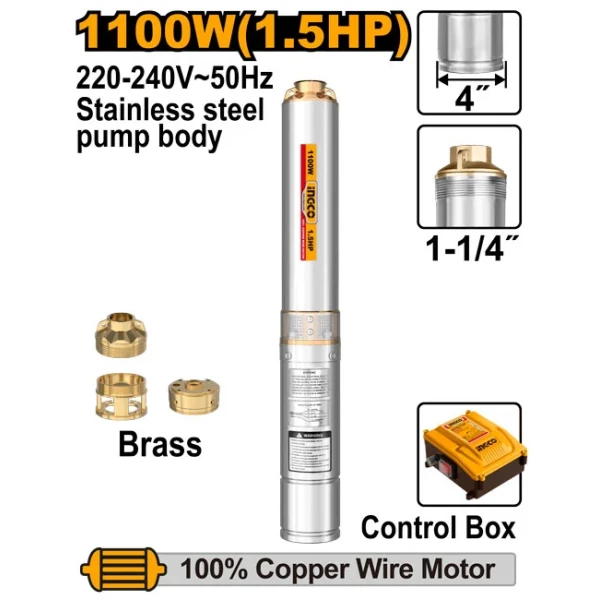 Pompa submersibila 1100W(1.5HP) 112m INGCO DWP110062 Pompa submersibila 1100W(1.5HP) 112m INGCO DWP110062