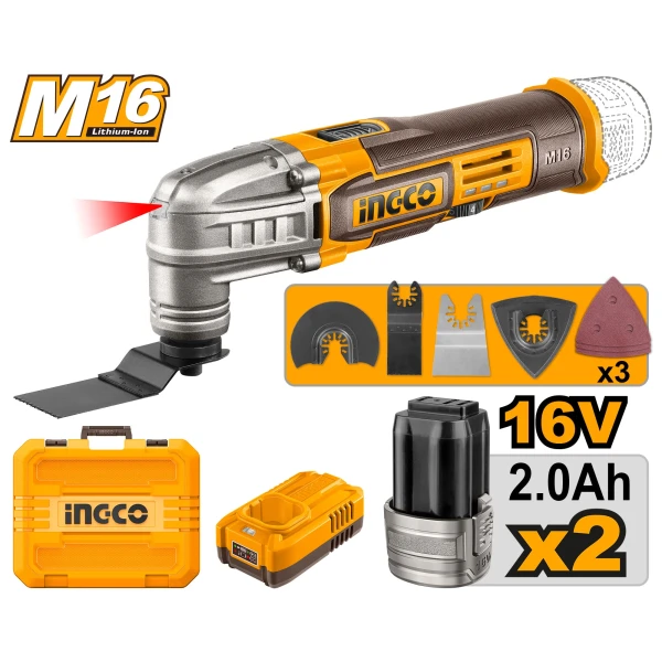 Masina multifunctionala cu acumulator 16V/2*2.0Ah INGCO CMLI16222