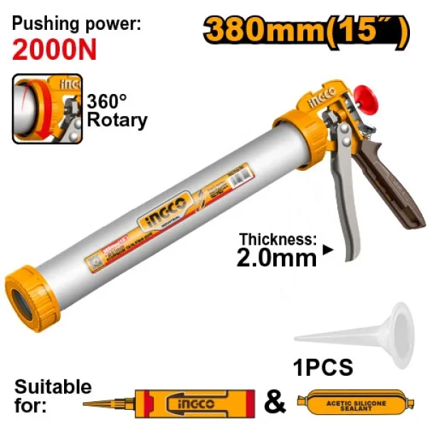 Pistol pentru silicon 380mm INGCO HCG8815 Pistol pentru silicon 380mm INGCO HCG8815