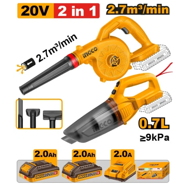 Комплект из 2 аккумуляторных инструментов 20V/2*2.0Ah INGCO COSLI240999