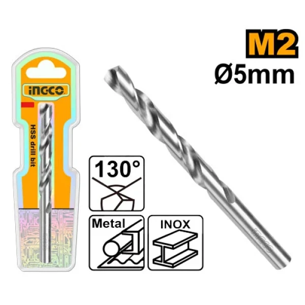 Сверло по металлу HSS M2 5mm INGCO DBT11300501