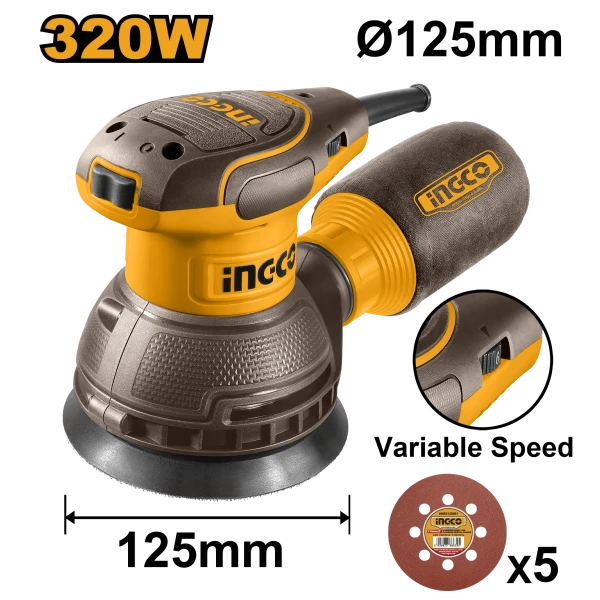 Masina de slefuit alternativ si orbital 320W 125mm INGCO RS3216 Masina de slefuit alternativ si orbital 320W 125mm INGCO RS3216