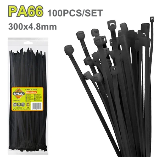 Coliere plastic 4.8x300mm 100buc negru DYLLU DTTEB530048 Coliere plastic 4.8x300mm 100buc negru DYLLU DTTEB530048
