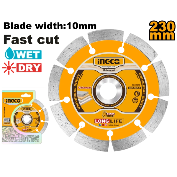 Диск по бетону 230*22.2mm INGCO DMD012302