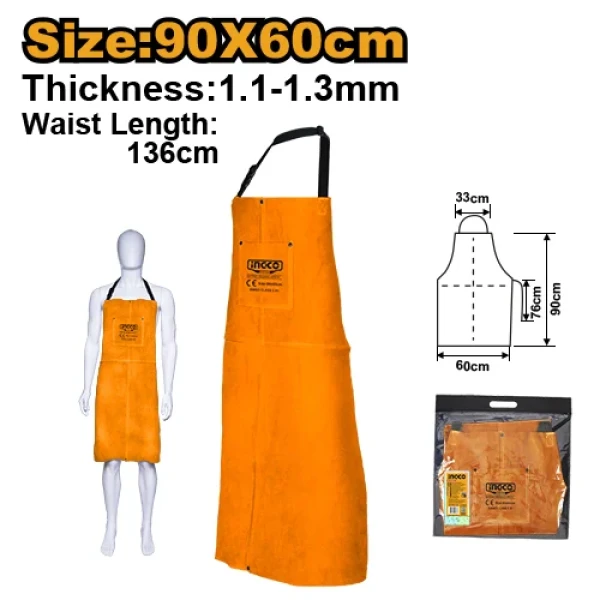 Кожаный фартук для сварки INGCO HGVA03