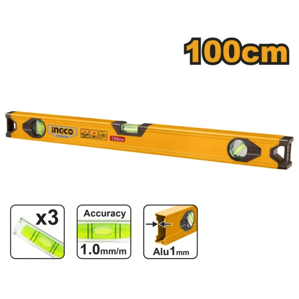 Nivela cu 3 indicatori 100cm INGCO HSL18100 Nivela cu 3 indicatori 100cm INGCO HSL18100