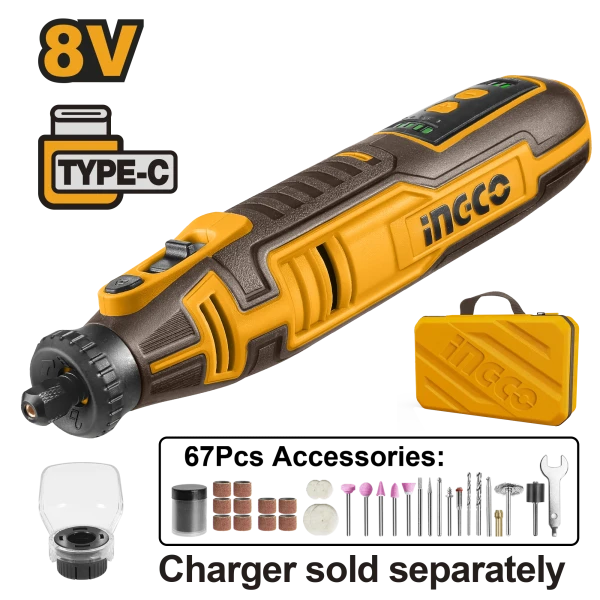 Masina de slefuit si gravurat pe acumulator 8V INGCO CMGLI0801