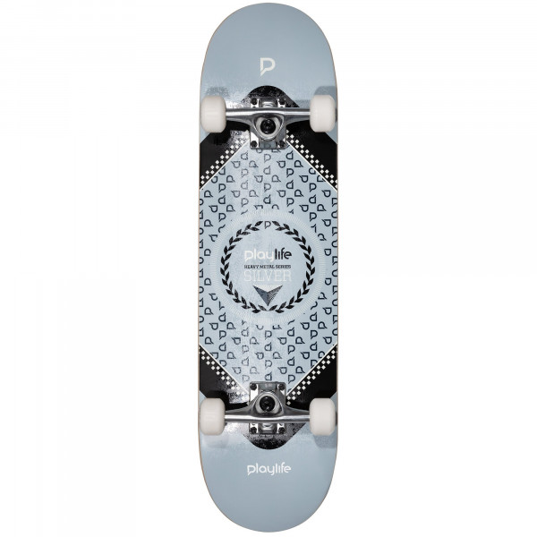 880278 Playlife Skateboards Hardcore Silver 31x8