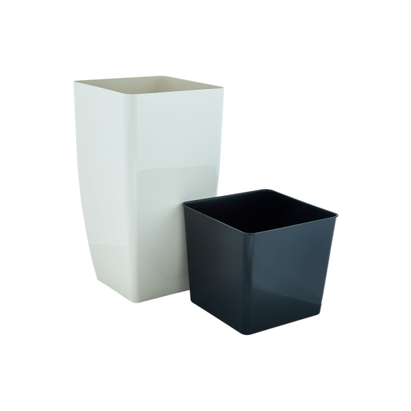 115036 Ghiveci de flori Cvadro 16*16*30 cm Aleana, trandafir alb 115036 Ghiveci de flori Cvadro 16*16*30 cm Aleana, trandafir alb