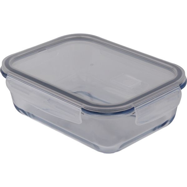 Vas dreptunghiular pentru depozitare 14,5 cm x 10,4 cm (380 cc) cu capac din plastic, Borart