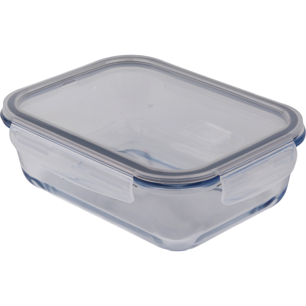 Vas dreptunghiular pentru depozitare 22,1 cm x 16,5 cm (1520 cc) cu capac din plastic, Borart