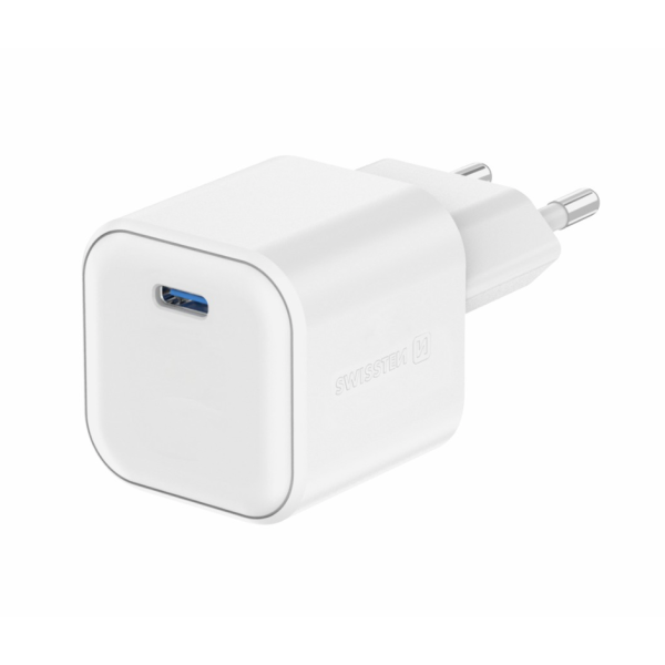 Сетевое зарядное устройство SWISSTEN GaN 1x USB-C 35W PD White Сетевое зарядное устройство SWISSTEN GaN 1x USB-C 35W PD White