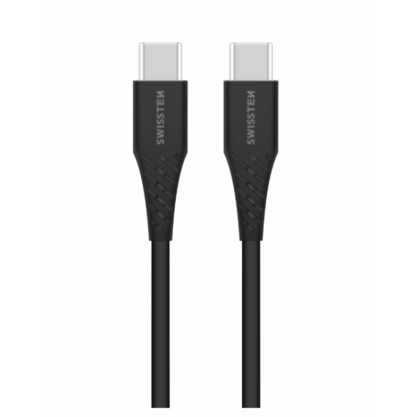 Cablul de date SWISSTEN TPE USB-C/USB-C PD 5A (100W) 1,5M Negru Cablul de date SWISSTEN TPE USB-C/USB-C PD 5A (100W) 1,5M Negru