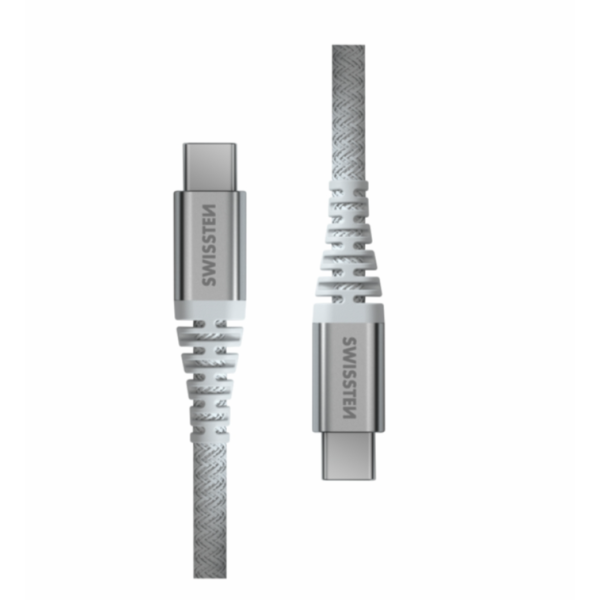 Cablul de date SWISSTEN KEVLAR USB-C / USB-C 1.5M Alb Cablul de date SWISSTEN KEVLAR USB-C / USB-C 1.5M Alb