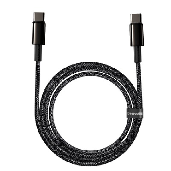 Кабель Type-C - Type-C 100W, 1м, PD, QC, 5A, Черный Baseus, CATWJ-01 Кабель Type-C - Type-C 100W, 1м, PD, QC, 5A, Черный Baseus, CATWJ-01