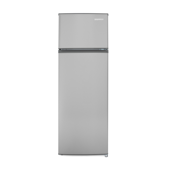 Frigider Daewoo DTS-240MEX, 235 L (194L+41L), 159cm, Static, clasa E, inox Frigider Daewoo DTS-240MEX, 235 L (194L+41L), 159cm, Static, clasa E, inox