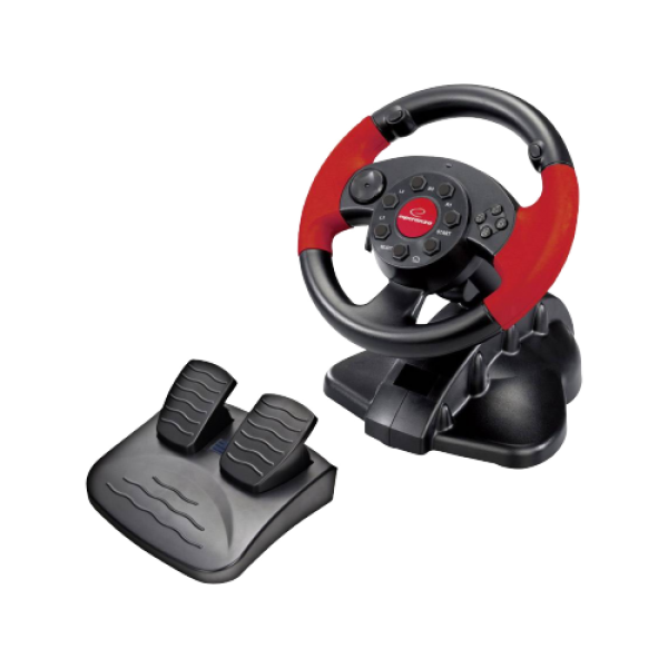 Руль Esperanza HIGH OCTANE EG103, Сила вибрации, 13 кнопок действия, Направленная клавиатура, Поворот 180 градусов, для PC/PSX/PS2/PS3, USB, Черный/Красный Руль Esperanza HIGH OCTANE EG103, Сила вибрации, 13 кнопок действия, Направленная клавиатура, Поворот 180 градусов, для PC/PSX/PS2/PS3, USB, Черный/Красный