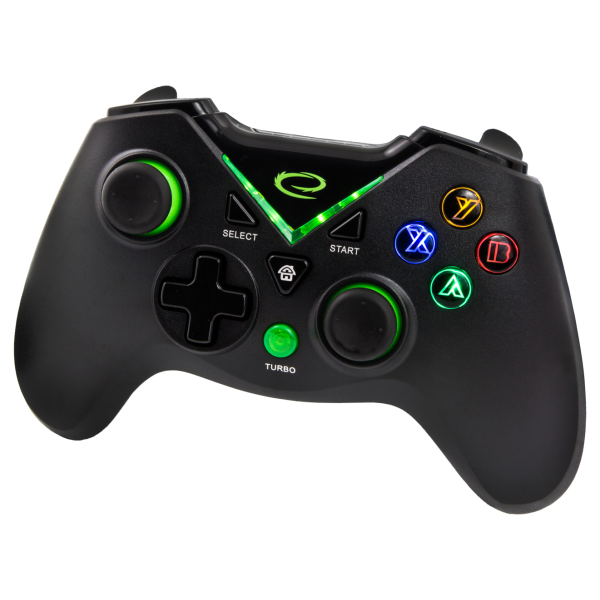 Gamepad Esperanza PIRATE EGG114K Negru, 2 joystick-uri analogice, 12 butoane de acțiune, 2 moduri (analogic și digital), D-Pad cu 8 direcții, PC Win / Xbox One Gamepad Esperanza PIRATE EGG114K Negru, 2 joystick-uri analogice, 12 butoane de acțiune, 2 moduri (analogic și digital), D-Pad cu 8 direcții, PC Win / Xbox One