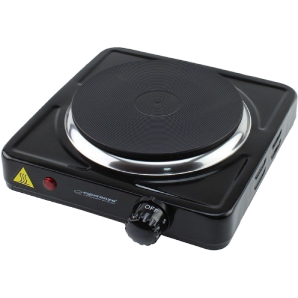 Plită Electrică Esperanza PINATUBO EKH002K Neagră, 1500W 5 grade de temperatură protecție termostatică împotriva supraîncălzirii Indicator luminos (pornit / Plită Electrică Esperanza PINATUBO EKH002K Neagră, 1500W 5 grade de temperatură protecție termostatică împotriva supraîncălzirii Indicator luminos (pornit /
