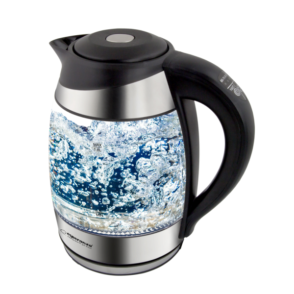 Cafetieră Esperanza SEINE EKK026 Sticlă Neagră cu LED și controler de temperatură, 2200W, 1,7l, Cafetiera va încălzi apa până la 60°C, 70°C, 80 Cafetieră Esperanza SEINE EKK026 Sticlă Neagră cu LED și controler de temperatură, 2200W, 1,7l, Cafetiera va încălzi apa până la 60°C, 70°C, 80