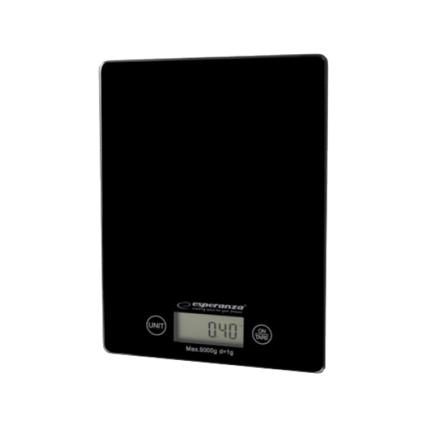 Cantar de bucătărie Esperanza LEMON EKS002K Negru, Butoane tactile, Capacitate maximă: 5000g, Diviziune: 1g, Patru unități de măsură: g /lb/oz/kg, Funcție Tare Cantar de bucătărie Esperanza LEMON EKS002K Negru, Butoane tactile, Capacitate maximă: 5000g, Diviziune: 1g, Patru unități de măsură: g /lb/oz/kg, Funcție Tare