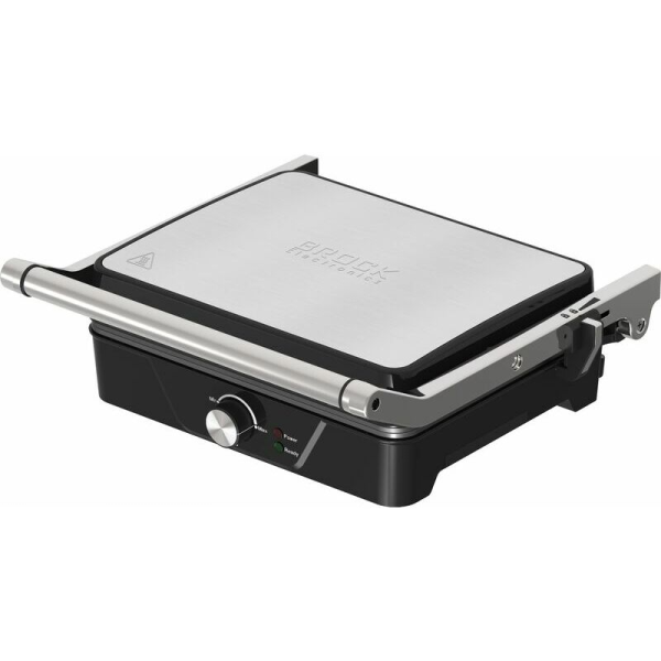 Grătar BROCK HCG 5000 SS, 2000W, Dimensiune placă: 30x24cm, Termostat de control al temperaturii, Indicator de funcționare - roșu, Indicator de pregătire Grătar BROCK HCG 5000 SS, 2000W, Dimensiune placă: 30x24cm, Termostat de control al temperaturii, Indicator de funcționare - roșu, Indicator de pregătire