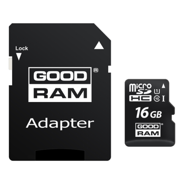 16GB GoodRAM micro SDHC Class10 UHS-I + adaptor SD, M1AA-0160R12 16GB GoodRAM micro SDHC Class10 UHS-I + adaptor SD, M1AA-0160R12