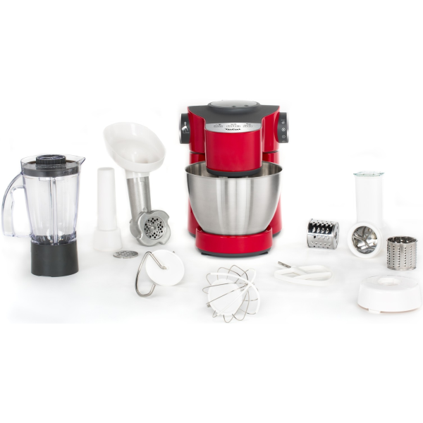 Robot de bucătărie Tefal QB317538 Wizzo, 1000 W, blender, râșniță de carne cu accesoriu pentru cârnați, mixer, râșniță