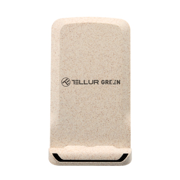 Беспроводное зарядное устройство Tellur Green для стола, сертификат Qi, 15W, складное, кремовое TLL151311