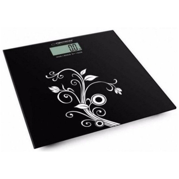 Cântar de baie Esperanza YOGA EBS003 Negru, echipat cu patru senzori Strain Gauge de înaltă precizie, Capacitate 180kg /396LB, Diviziune 100 g/0.2LB
