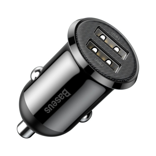 Автомобильное зарядное устройство USB - Baseus Grain Pro, 2xUSB (U + U), 5V/4.8A, Черный CCALLP-01 Автомобильное зарядное устройство USB - Baseus Grain Pro, 2xUSB (U + U), 5V/4.8A, Черный CCALLP-01