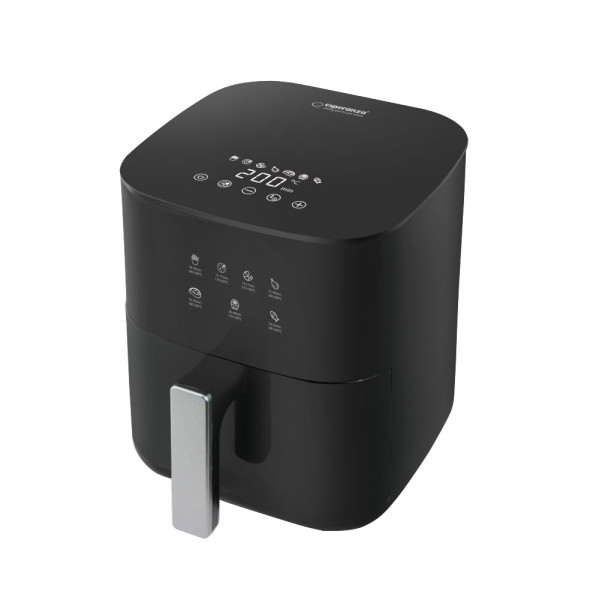 Friteză cu aer Esperanza Cartofi prăjiți EKA002, 3.5L, 1350W, Temporizator: 0–60 min, Interval de temperatură: 80°C – 200°C, 7 programe de gătit: cartofi Friteză cu aer Esperanza Cartofi prăjiți EKA002, 3.5L, 1350W, Temporizator: 0–60 min, Interval de temperatură: 80°C – 200°C, 7 programe de gătit: cartofi