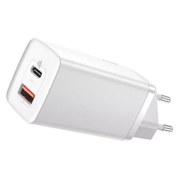 Универсальное зарядное устройство для дома Baseus GaN2 Lite, 2xUSB (U + C), 65W, Белый CCGAN2L-B02 Универсальное зарядное устройство для дома Baseus GaN2 Lite, 2xUSB (U + C), 65W, Белый CCGAN2L-B02